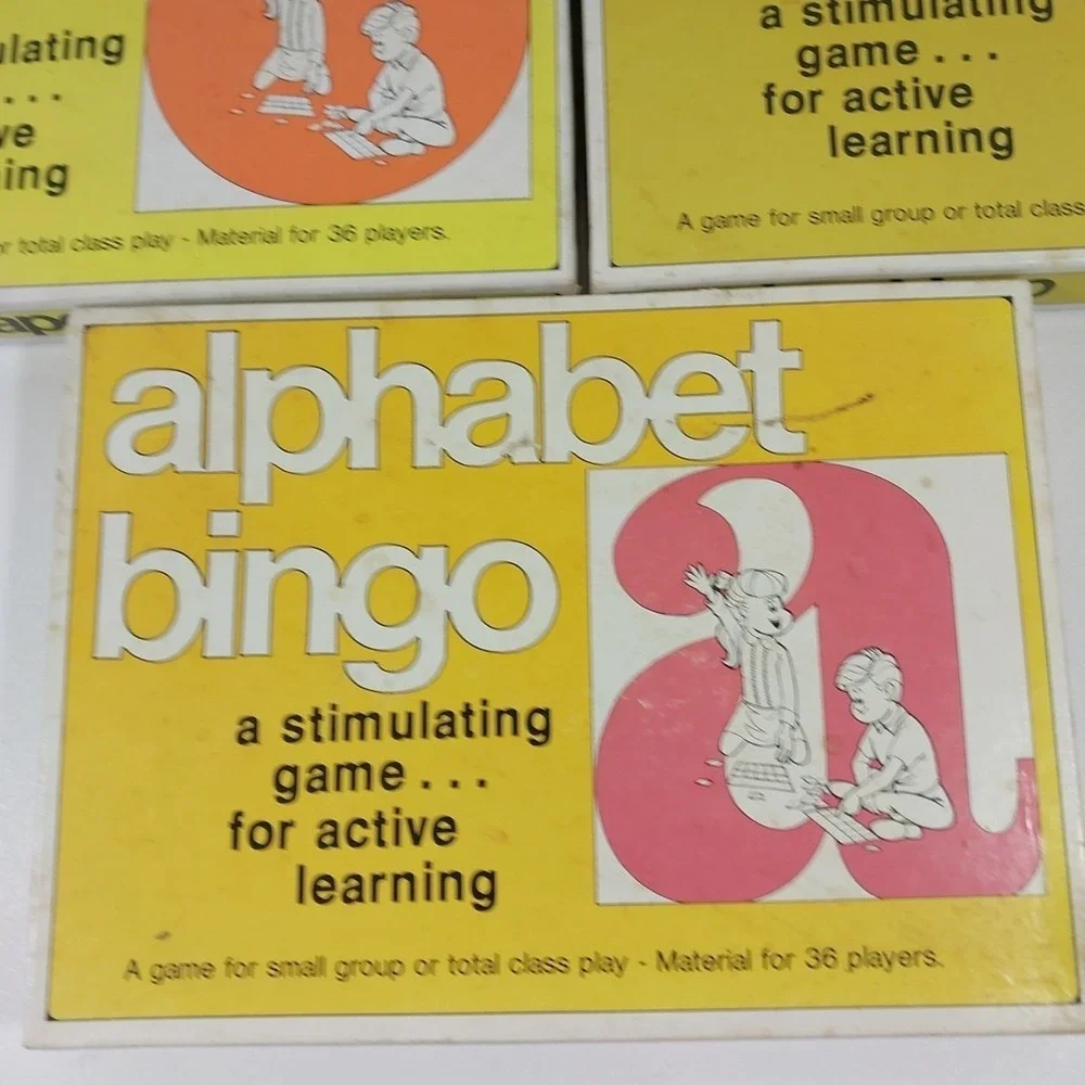 Vintage‎ 70s Trend's Alphabet Bingo, Number Bingo And Color Shape Bingo Complete